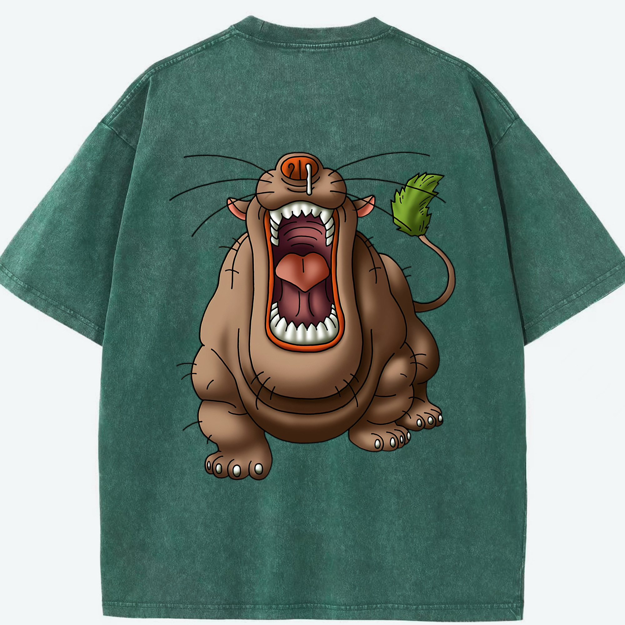（画像用） ドラゴンクエスト Doragon Kuesuto Dragon Quest 綿100% ヴィンテージ風 半袖Tシャツ（背面プリント）